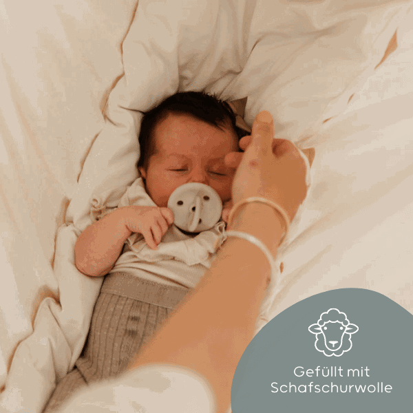 Matratze aus Schafschurwolle für die Federwiege